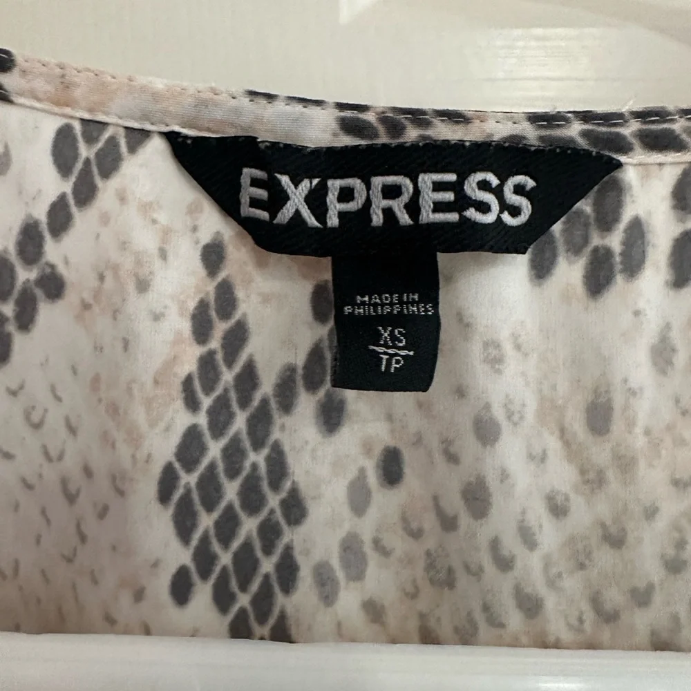 Express Black, grey and Cream Snake Print Top Size Small. - Picture 2 of 4